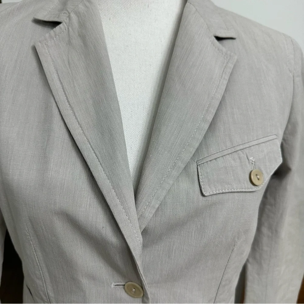Lacoste Women’s Blazer Cotton/Linen Ivory Size 36EU/Small US